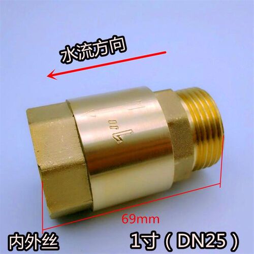 全铜单向阀回水阀止水阀弹簧止回阀水泵用6分全自动自来水回流阀