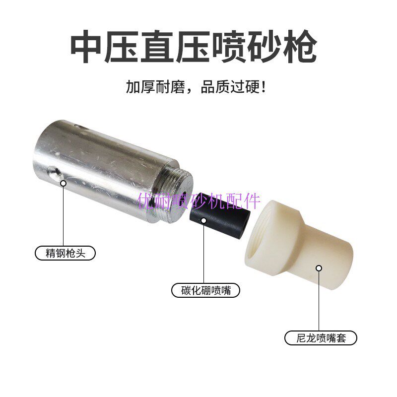 热销直压式高压喷砂枪头碳化硼喷嘴吉川箱式喷沙机喷砂管外径32MM