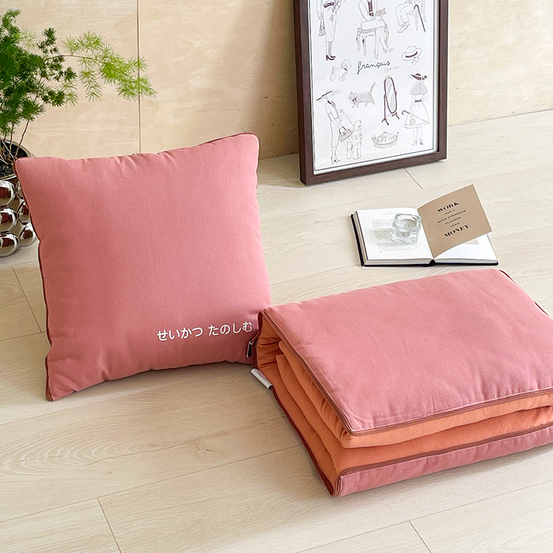 日式纯色简约抱枕被子两用办公室午睡枕头汽N车沙发靠枕摺叠空调