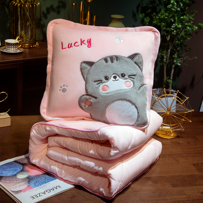 抱枕被子两用毯子二合一s加厚办公室折叠沙发靠枕午睡枕头汽车车