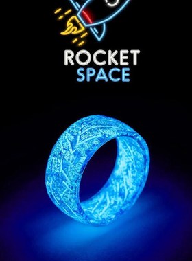 夜光戒指男女树脂变色发光炫酷动漫会发光K的魔戒吸光戒子潮男学