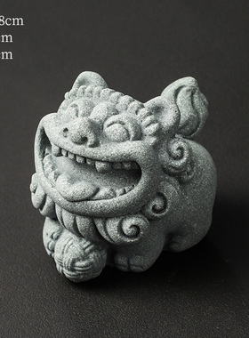 国风石狮子情绪治愈系小玩意茶宠工D艺品装饰摆件创意教师学生礼