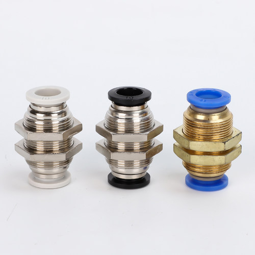 气动接头 隔板直通接头 PM4 PM6 PM8 PM10 PM12 气管穿板接头