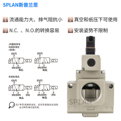 VP3165/VP3185V-10/12/14/20DL/DZ/G/AB真空大型三通插座式电磁阀