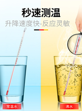 红水温度计室内家用工业用温度表水银水温计水温测量计实验室鱼缸