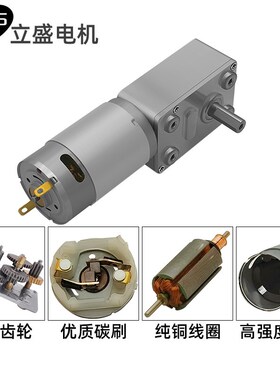 4632-395微型直流减速电机涡轮蜗杆自锁齿轮调速小电机12v24v马达
