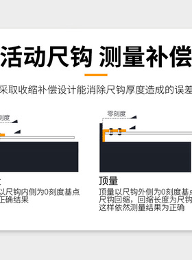 钢卷尺5米7.5米防割手加厚加硬家用10米尺防水不锈钢尺子盒尺圈尺