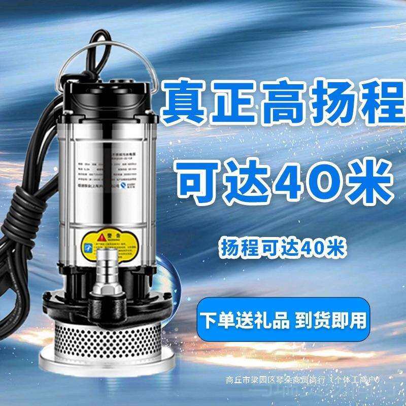 家用220不锈钢潜水泵大功率抽水机抽水泵农用污水泵家用农用洗车