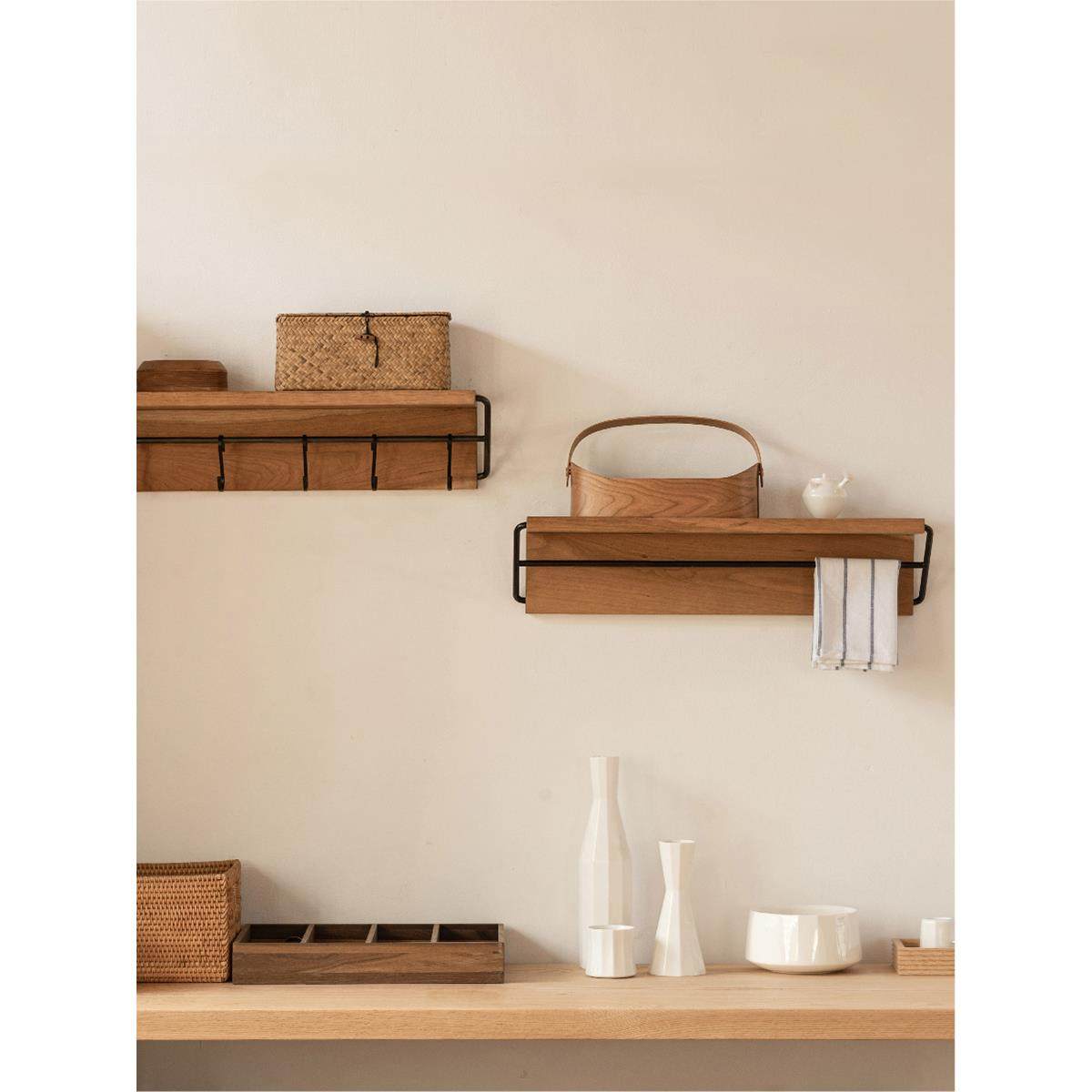 cs有序置物架全原实木工字壁挂板墙上书厨房客厅挂钩收纳,电子元器件市场,其它元器件,淘宝优惠券,粉丝福利购,淘宝优惠卷