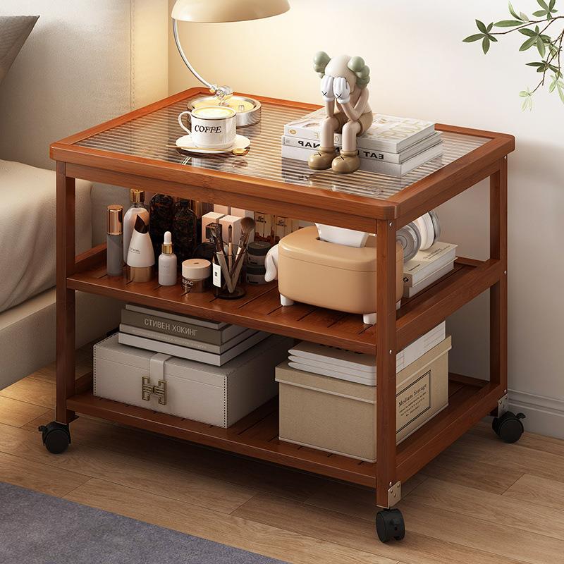 客厅茶几沙发边柜房间简约现代玻璃移动置物架小桌子桌子家用阳台