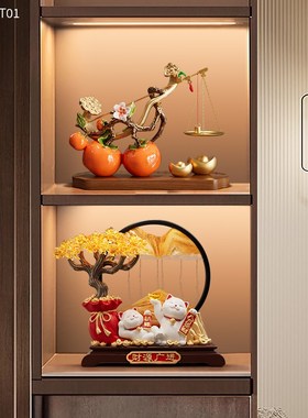 柿柿称心如意柿子摆件客厅玄关电视柜酒柜装N饰品搬家乔迁新居礼