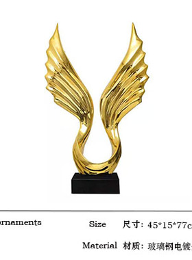 现代轻奢创意酒店大堂摆件会所玄关抽象I客厅电视柜落地雕塑艺术