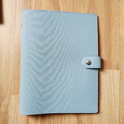 B5九孔活页本外壳 软皮面带名片位可插笔 9孔N 金属铁夹6孔A5 薄