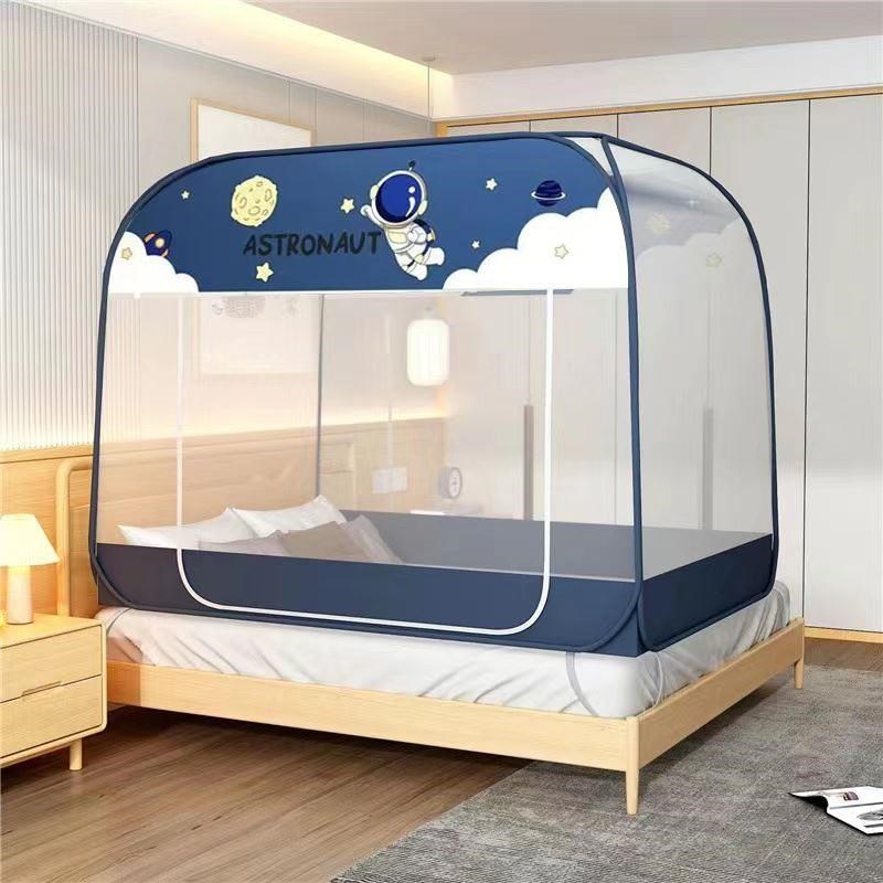 蒙古包蚊帐家用折叠1.5米s双人床m1.8免安装三门全底学生宿舍1.2