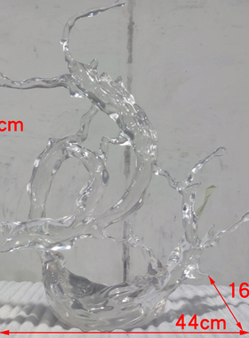 酒店大厅透d明浪花树脂摆件售楼处样板间门厅抽象雕塑软装饰艺术