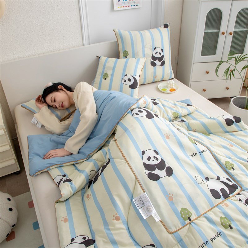 全棉 A类母婴级 抱枕被子两x用二合一车用午睡毯子车载靠枕枕头被