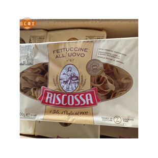 RISCOSSA鸡蛋宽卷形意大利面500g*12瑞斯科萨鸡蛋卷面宽面利萨面