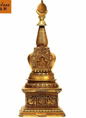 装饰塔佛塔摆件办公舍宝塔利黄铜供奉家居开业送礼班德拉斯工艺品