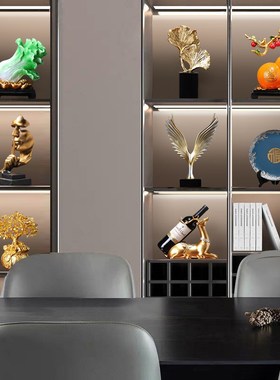 新中式轻奢高档摆件家居s客厅软装领导办公室酒柜书柜工艺品装饰