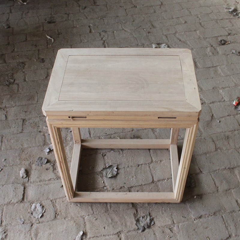 新中式老榆木实木边几角x几小茶几客厅沙发边柜置物架花架