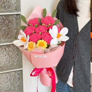 成品花束广志送给美伢的花同款y扭扭棒玫瑰情人节浪漫生日礼物毕