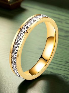 戒指男高级感个性时尚单排钻石男女戒指可转动网红风情Z侣罗马风