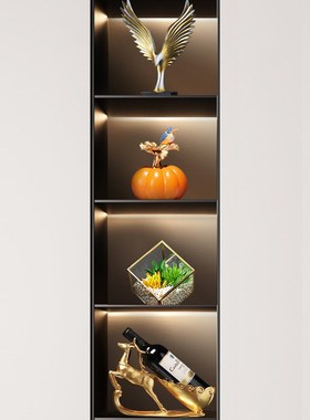 新中式书房e办公室茶室酒柜装饰品摆件家居客厅高端大气摆设