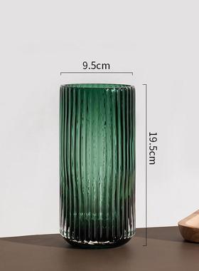 U系列柱式玻璃花瓶竖式条u纹简约罗马客厅花器家居装饰插花瓶摆设