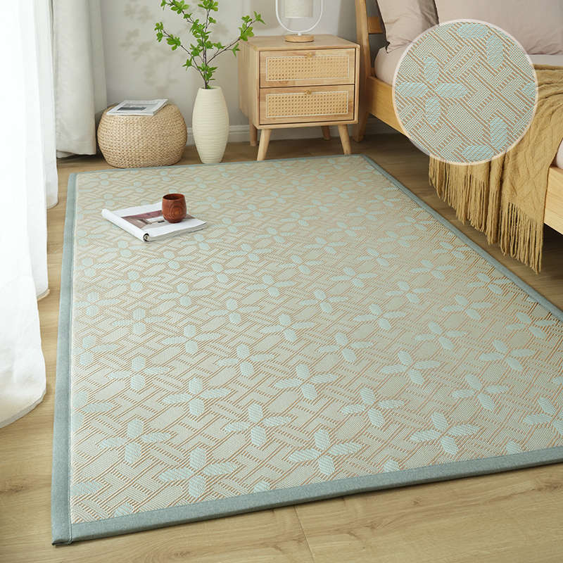 藤编凉席地毯夏天卧室床边防摔日式加厚榻榻米地垫V客厅打地铺草