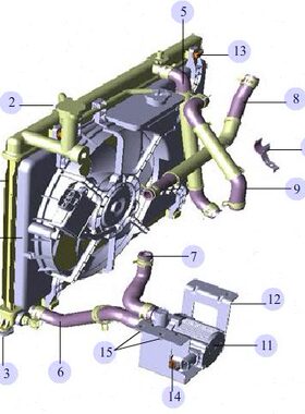 V5I水管S/进出上江淮下水管水箱//6S 散热器水管7水管E6水泵E进出