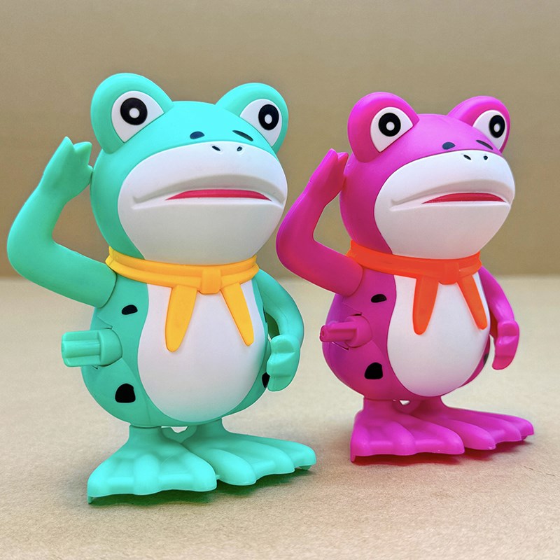 网红卖崽蛙上链弦l发条蹦跳蛙卡通动物可爱男女孩学爬互动2-3-4岁