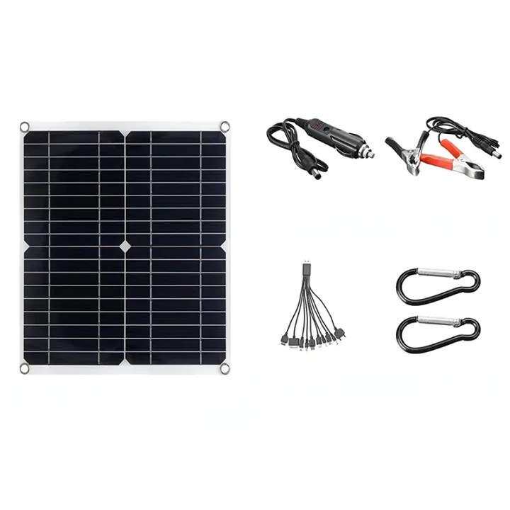 太阳能电池板移动电池组连接套件户外电源充电带太阳能控制器组