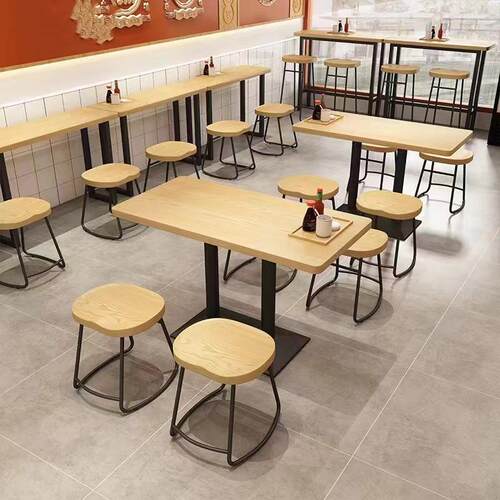 连锁餐饮小吃快餐店桌椅组合食堂饭店餐厅早餐米线店商用面馆实木