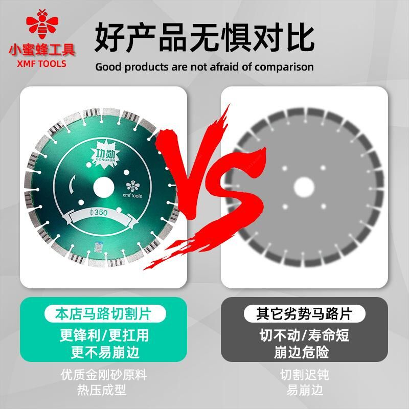小蜜蜂马路切割片400路面金刚石锯片混凝土水泥钢筋老马路片刀片