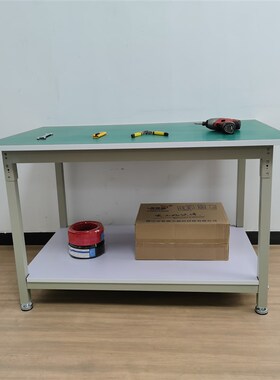 双层置物防静电工作台实验桌检验工作台装配桌车间操作台维修桌子
