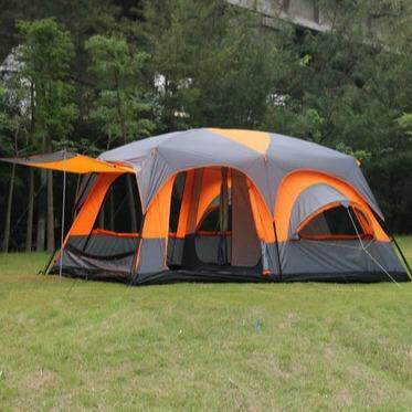 帐篷户外折叠便携式两室一厅8-12多人防雨双层露营野营豪华大帐篷