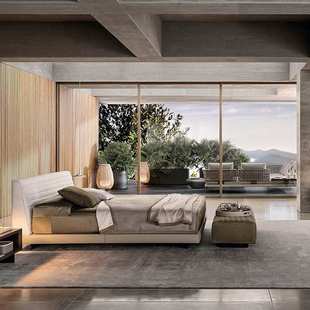 罗杰意大利意式极简布艺双人床设计师ROGER现代别墅1.8米主卧婚床