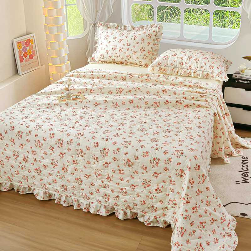 a类花边床盖全棉纯棉床单加厚夹棉韩式1.5m1.8床上用 一件代发