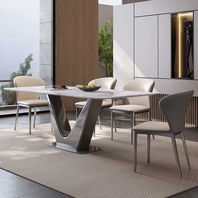 超晶石餐桌椅意式轻奢微晶石奢石长方形饭桌餐厅天然大理石桌子