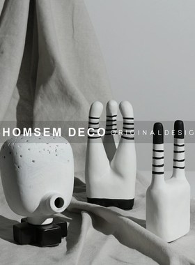 简约现代家居艺术陶瓷卡通章鱼摆件F售楼处样板间客厅玄关酒柜软