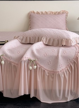 2025新款3D凉感冰豆豆空调床裙款床盖三L件套可机洗夏季软席子公