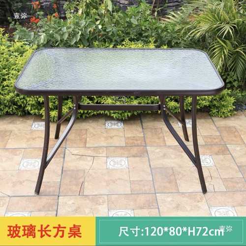 折叠餐桌奶茶店简易小圆桌阳台家用钢化玻璃小圆桌子打牌桌子户外