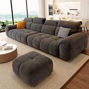 高端雪尼尔现代简约棉麻布艺沙发客厅直排奶油风小户型沙发2025款