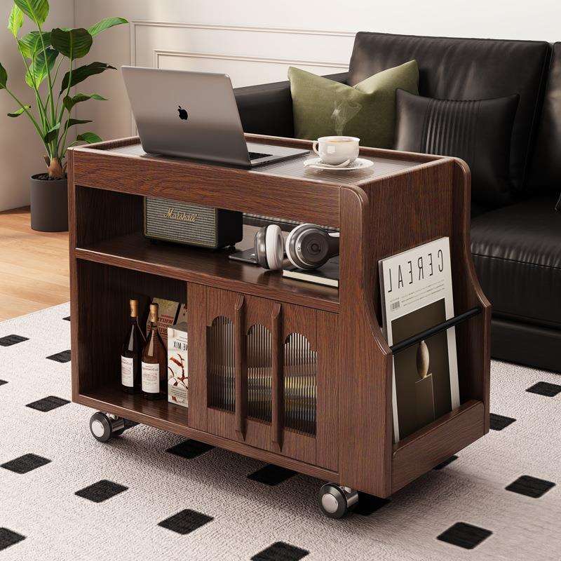 可移动边几小茶几2025新款客厅家用茶台茶桌沙发边柜小推车储物柜
