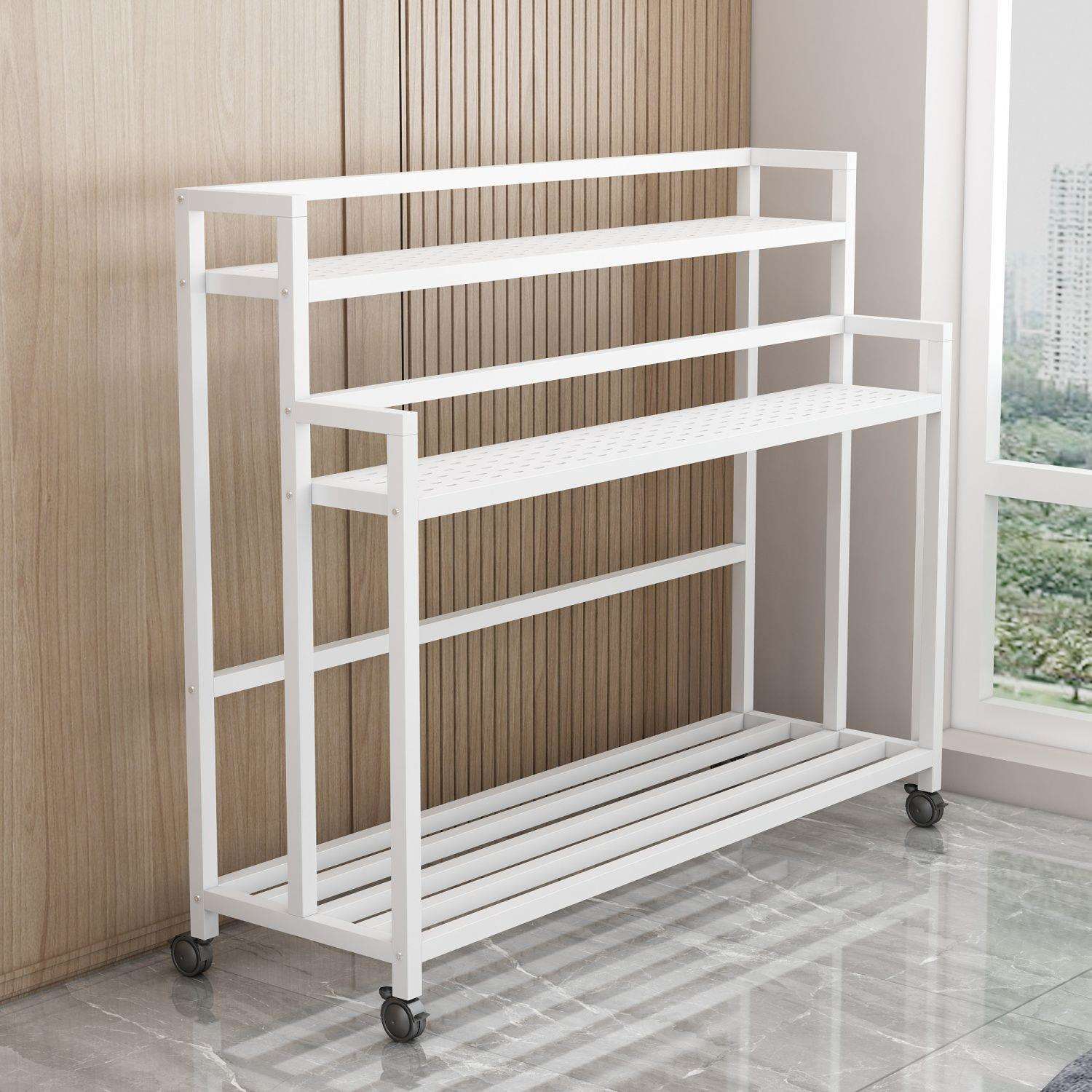 客厅铁艺花盆花架子室内落地式多层多肉花架阳台花架子可移动带轮