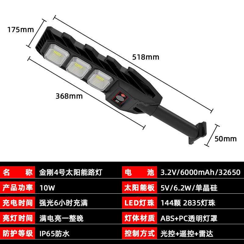 户外LED太阳能壁灯智能雷达感应灯庭院墙壁灯防水照明小路灯超亮