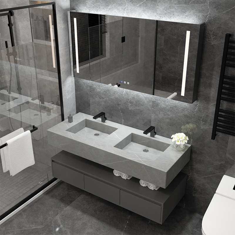 轻奢岩板一体盆浴室柜组合智能镜柜洗手台简约洗面池卫生间洗漱台,电子元器件市场,其它元器件,淘宝优惠券,粉丝福利购,淘宝优惠卷