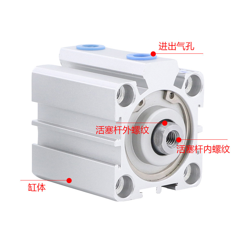 sda气缸40微型小型50迷你63大推力80气动薄型方形汽缸32可调行程