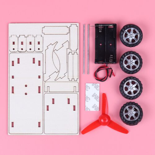 JG木质风力小车 科技小制作学生手工创意diy材料科学实验儿童玩具