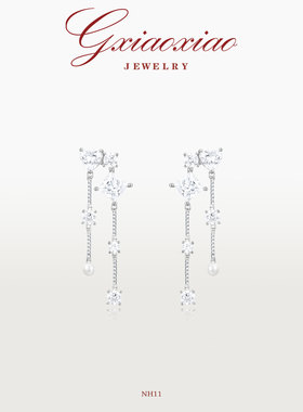 G XIAOXIAO 【冰欣若】高级感气质长镶嵌流苏耳环 NH11新年礼物